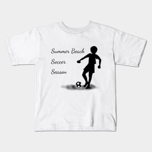 Summer beach soccer season inverted colours Kids T-Shirt